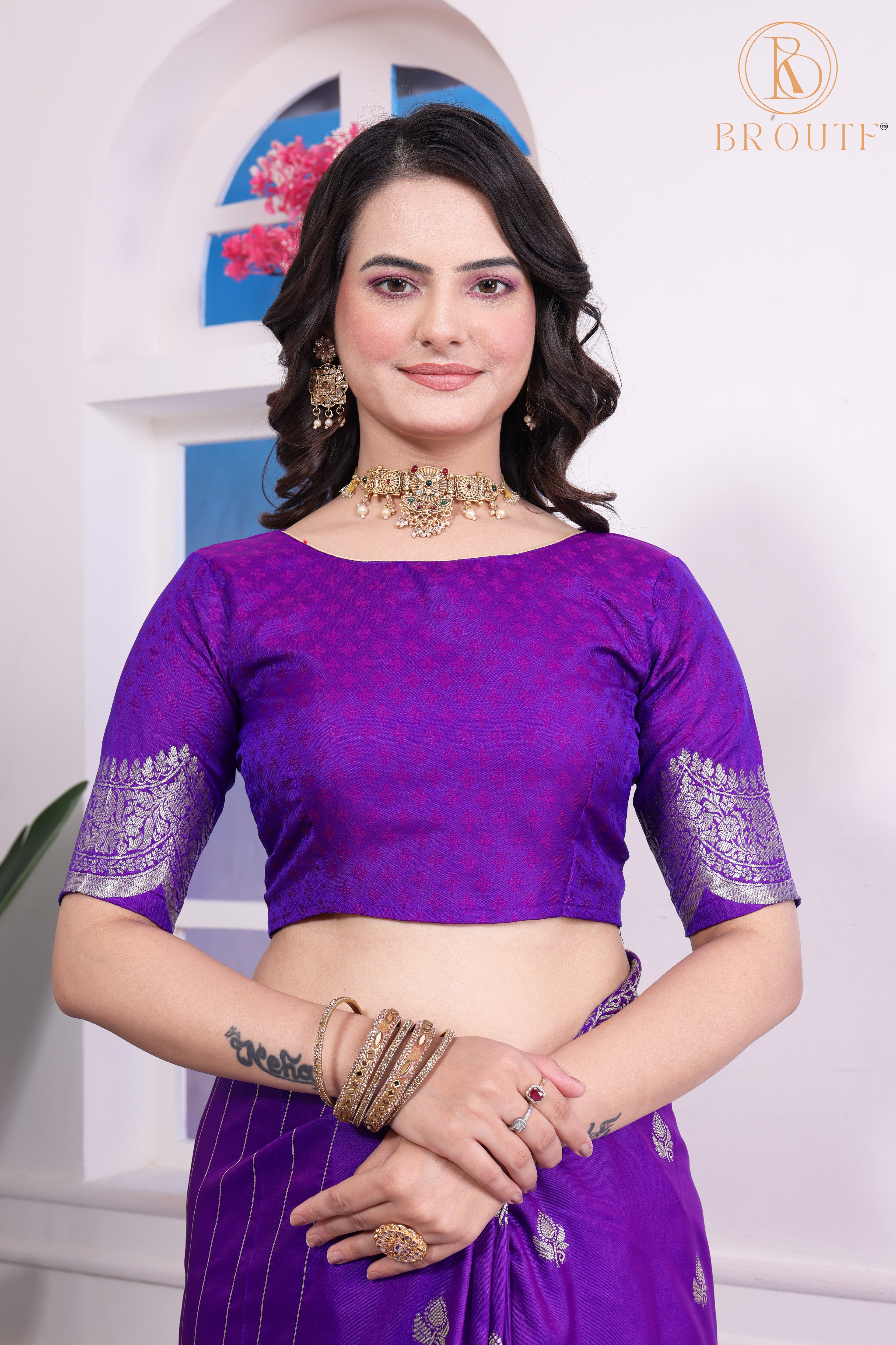 Regal Purple Woven Art Silk Saree with Zari Work