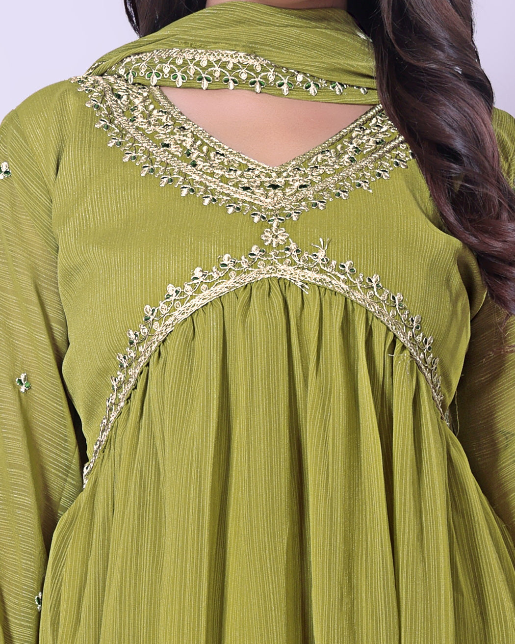 Women's Embroidered Georgette Kurta Pant Dupatta Set