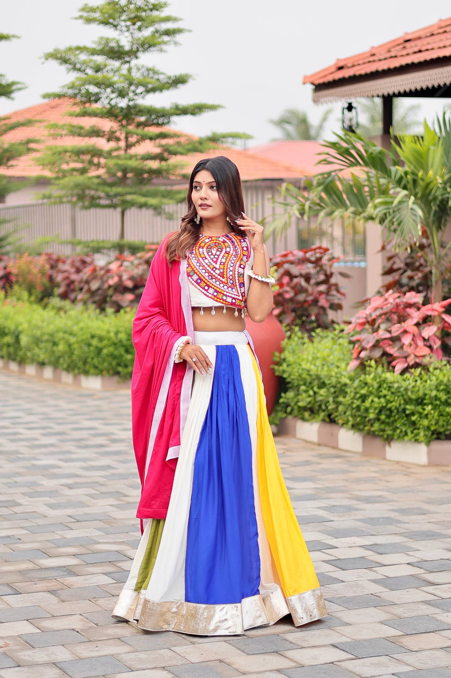 Traditional Indian Festive Wear: Multi-Color Chaniya Choli