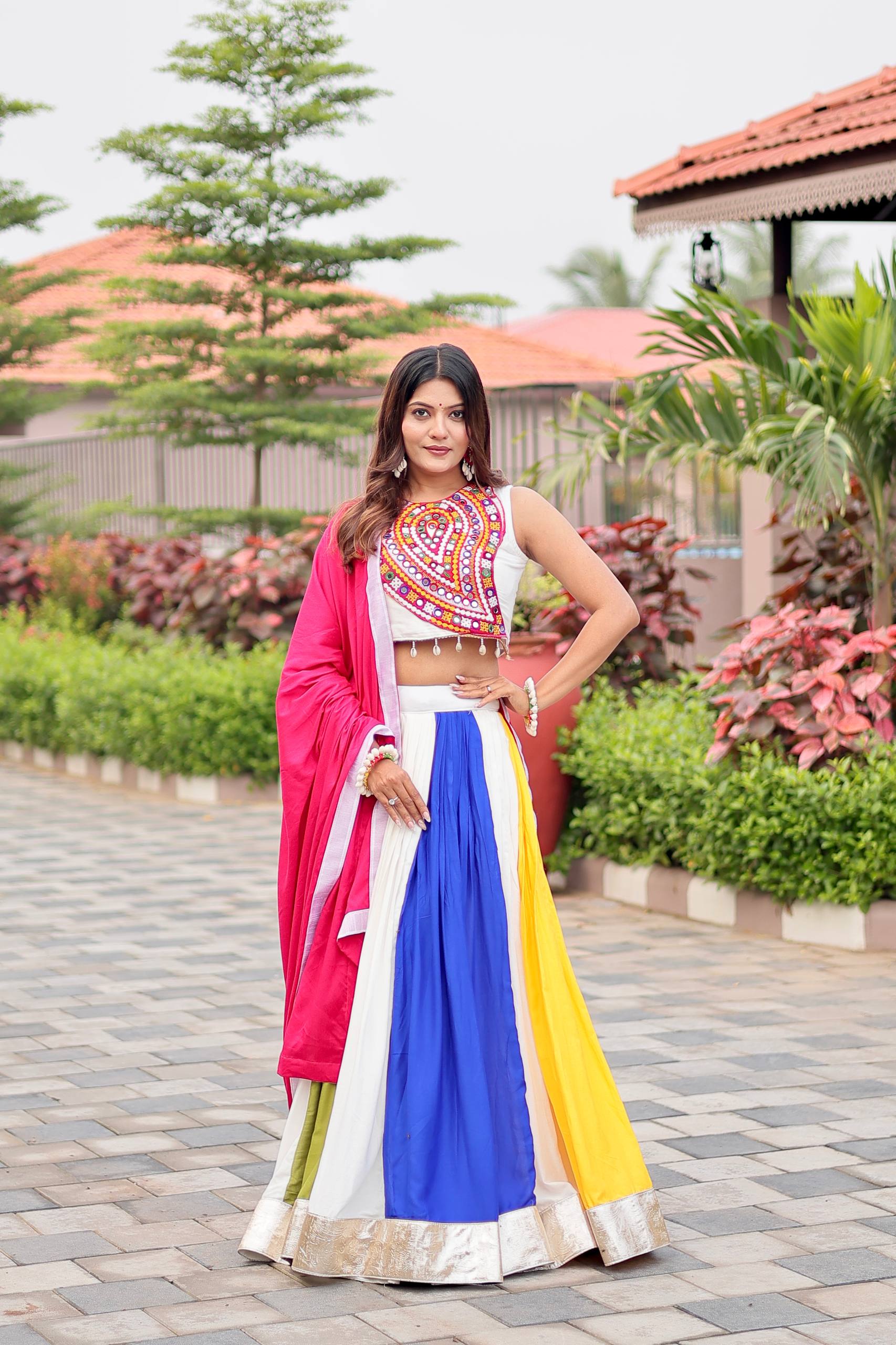 Traditional Indian Festive Wear: Multi-Color Chaniya Choli
