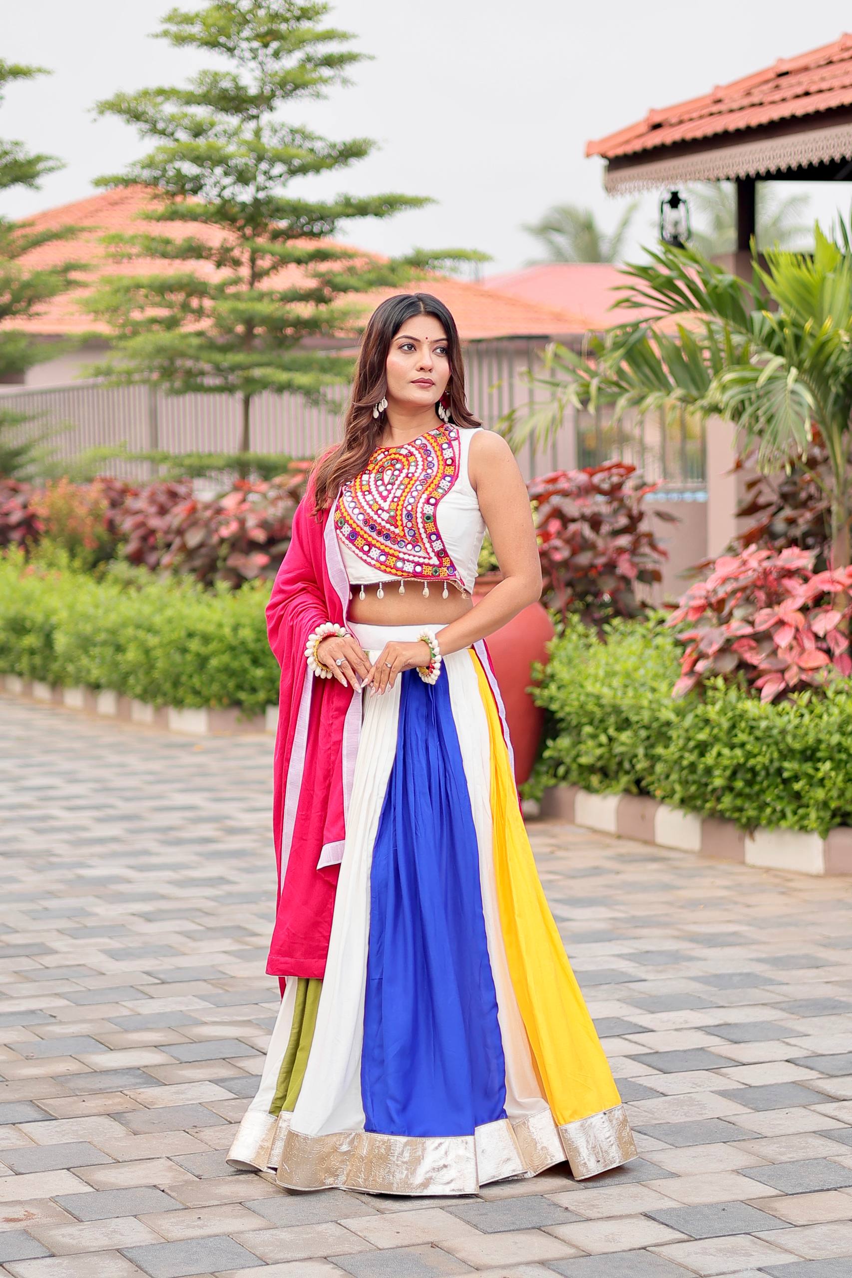 Traditional Indian Festive Wear: Multi-Color Chaniya Choli