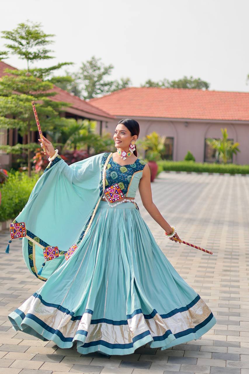 Pure Cotton Festive Lehenga Choli Set with Embroidered Dupatta