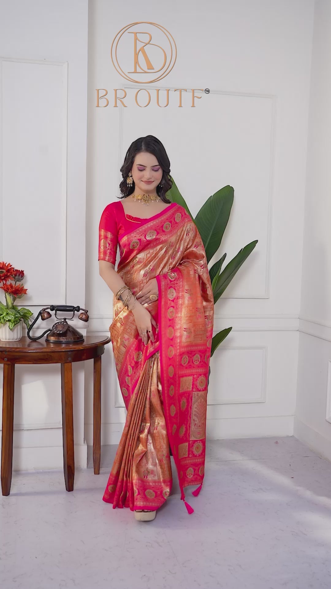 Elegant Pink Soft Silk Saree with Banarasi Zari Weaving and Tassels