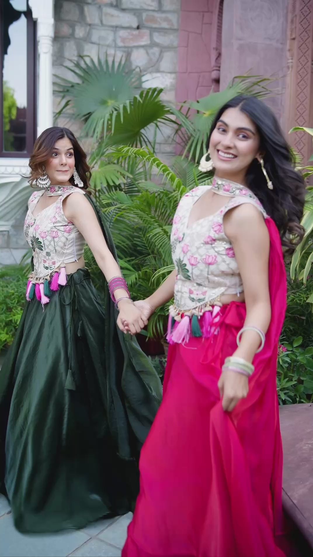 Elegant Silk Lehenga Choli with Embroidered Blouse and Tassel Detail