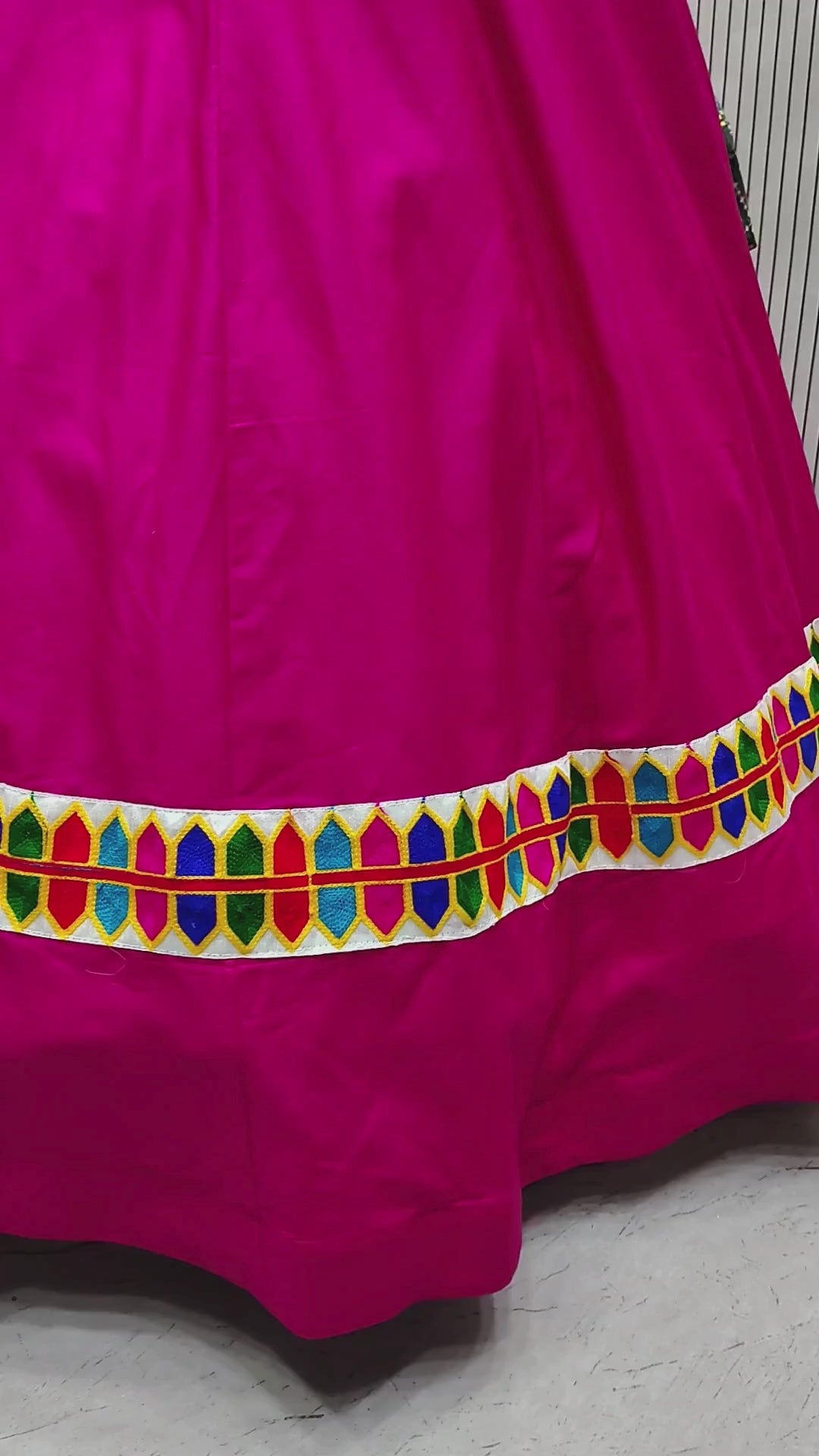 Navratri Special Pink Chaniya Choli with Multicolor Applique & Mirror Work