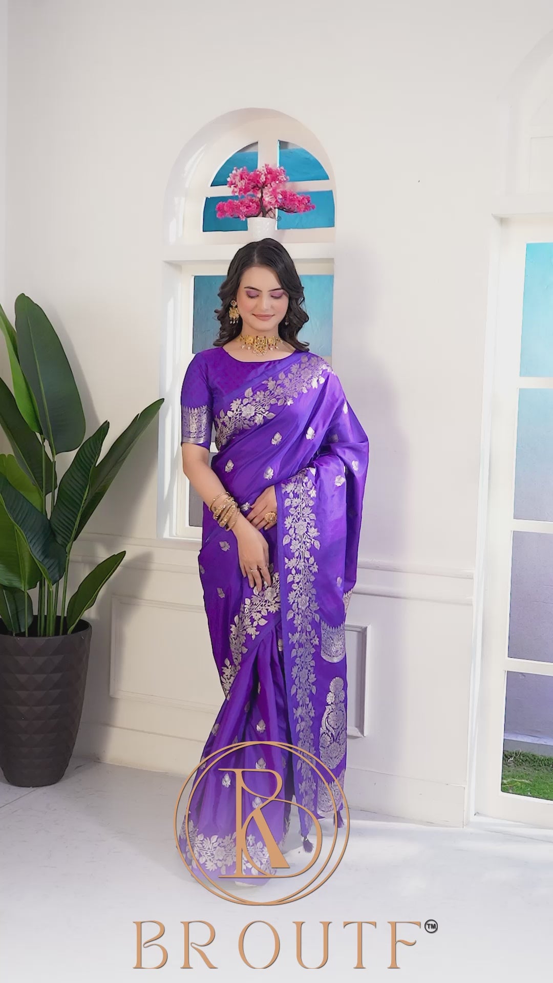 Regal Purple Woven Art Silk Saree with Zari Work