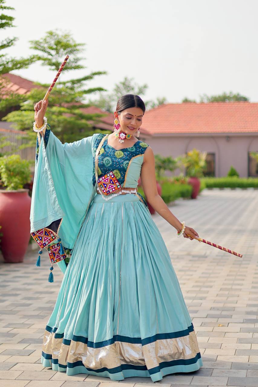 Pure Cotton Festive Lehenga Choli Set with Embroidered Dupatta