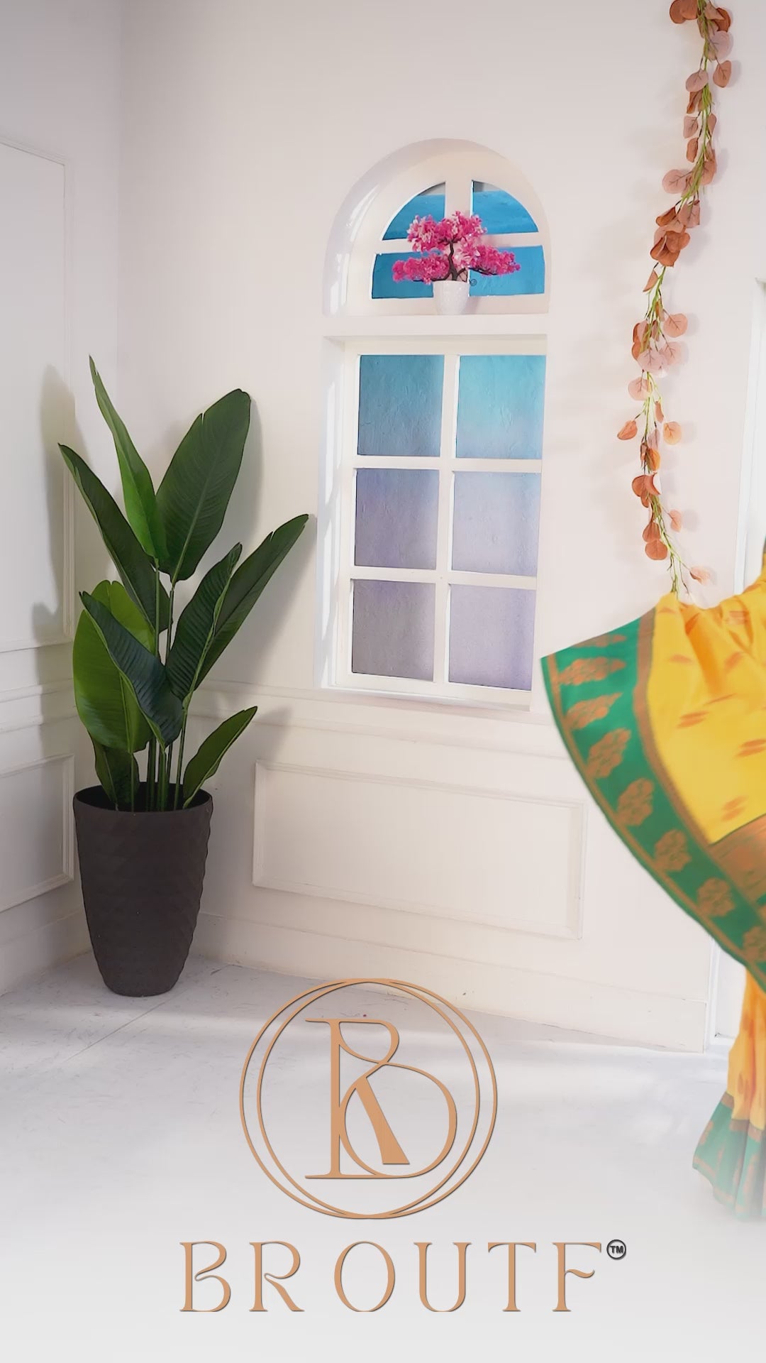 Festive Yellow & Green Banarasi Style Silk Saree