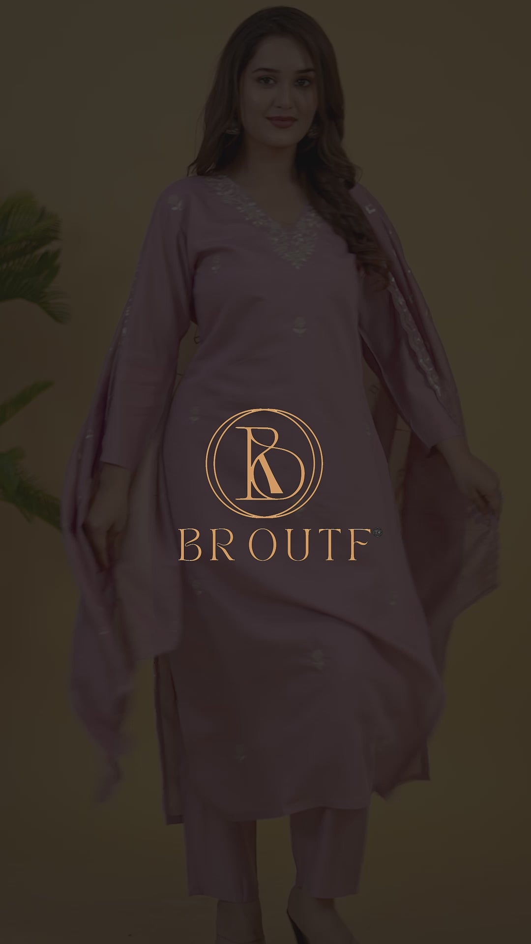 Women's Embroidered Pink Kurta Set with Dupatta and Pants